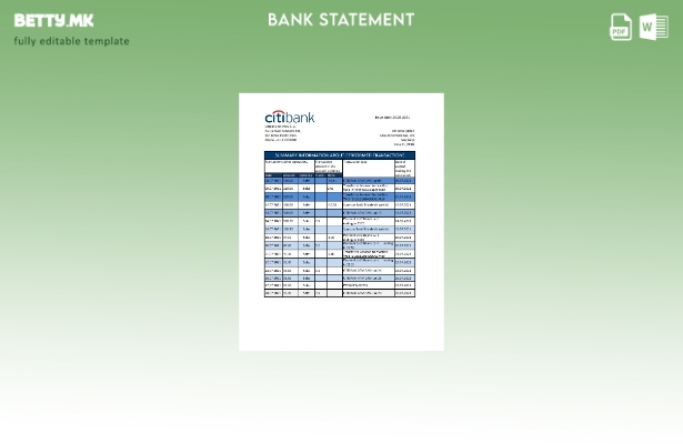 Модерен стил, шаблон ексел за извод од банка на Перу Ситибанк